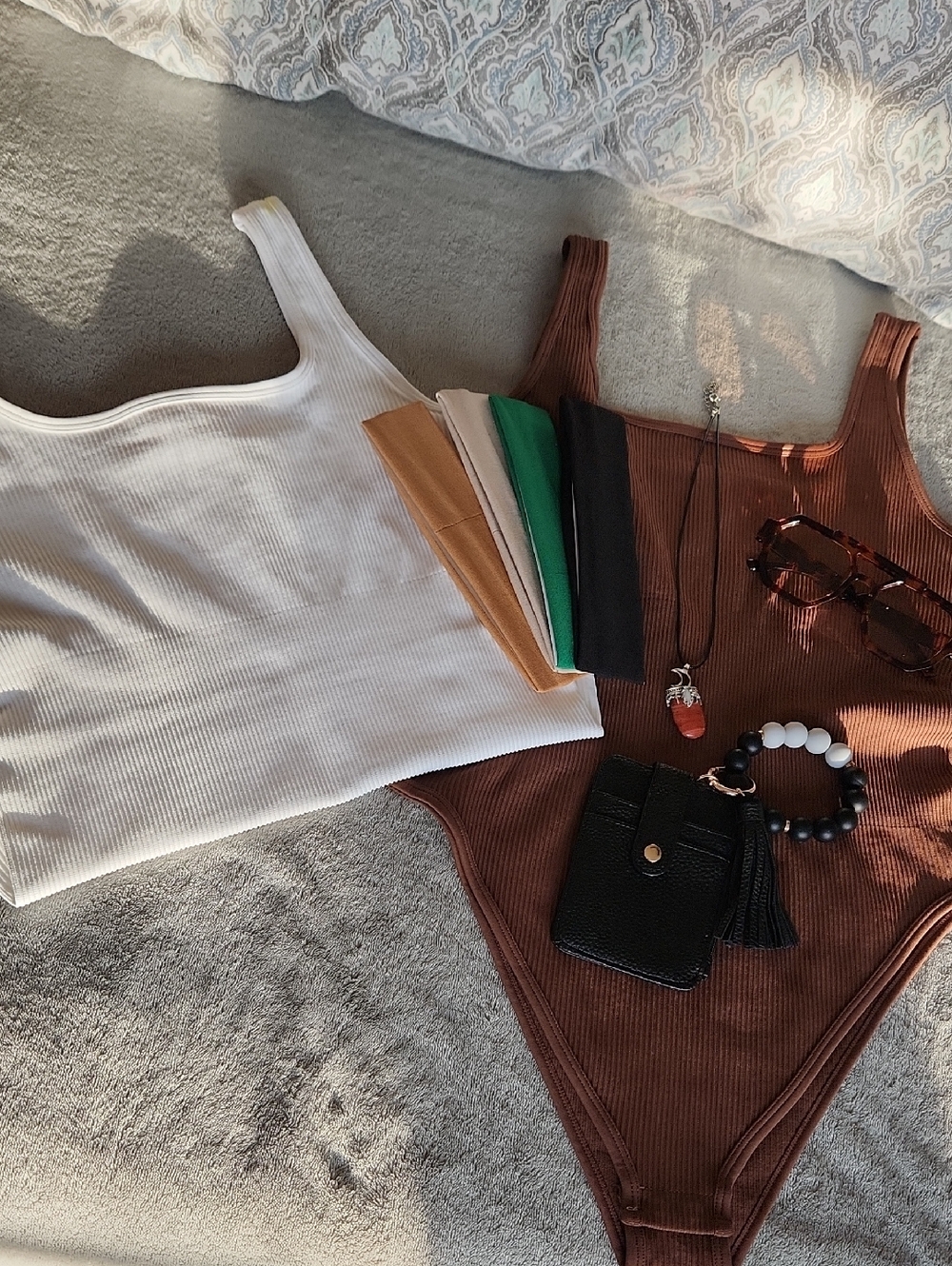 OQQ Women's Ribbed Bodysuit Bundle